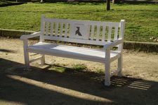 Bench with origami Pajarita in Huesca