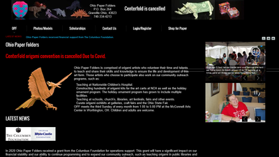 Centerfold homepage with the information