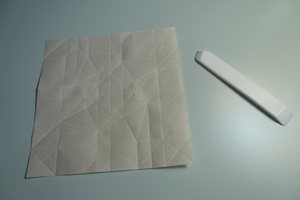 Precreased sheet, right before the collapse
