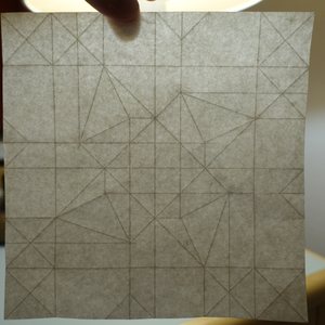 Precreased sheet, back-lit