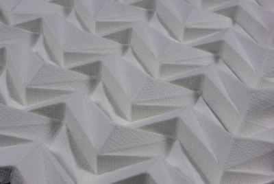 Chevron Corrugation (UUDD-DDUU), folded from laid paper
