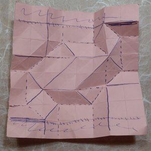 Hand-drawn crease Pattern for a single molecule