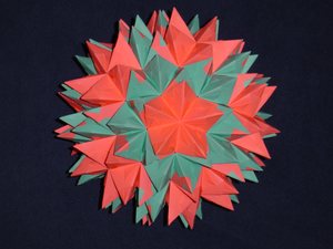 View with pentagonal face in the front