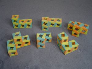 Taken apart into separate pieces