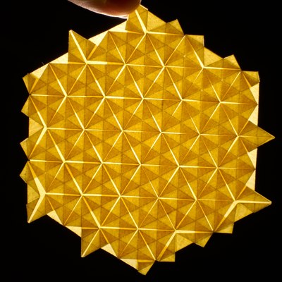 Triangle Twist Tessellation, CFW 57 (Shuzo Fujimoto), back-lit
