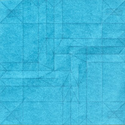 Precreased sheet for the box — the central 8×8 square is the precrease for the molecule itself (see also text for details)