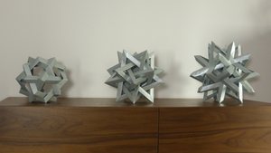 Annapurna alongside other woven polyhedra (Robert Lang’s Makalu and Tom Hull’s FIT)